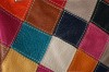 Multicolour Patchwork Real Leather Small Zip Bag Handbag Messeng