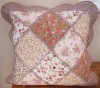 18" x 18" Red Brown Floral Patchwork Cushion Cover