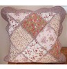 18" x 18" Red Brown Floral Patchwork Cushion Cover
