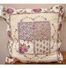 18"x18" Fuchsia Embroidered Patchwork Cushion Cover