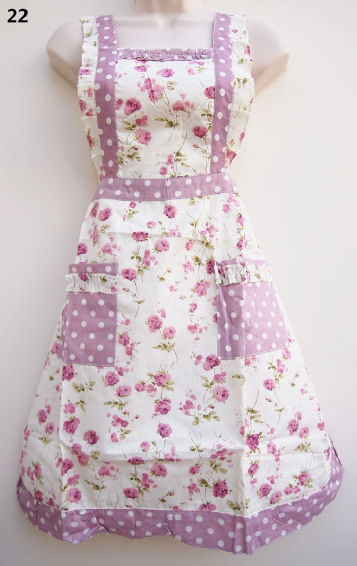 22_Lilac_Polka_Dot_Rose_Country_Style_Apron