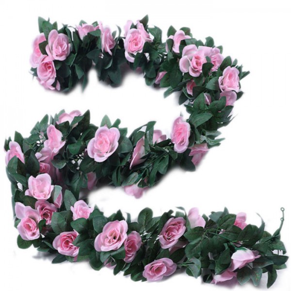 Artificial 48x Pink Pearl Rose 21FT 6.6M