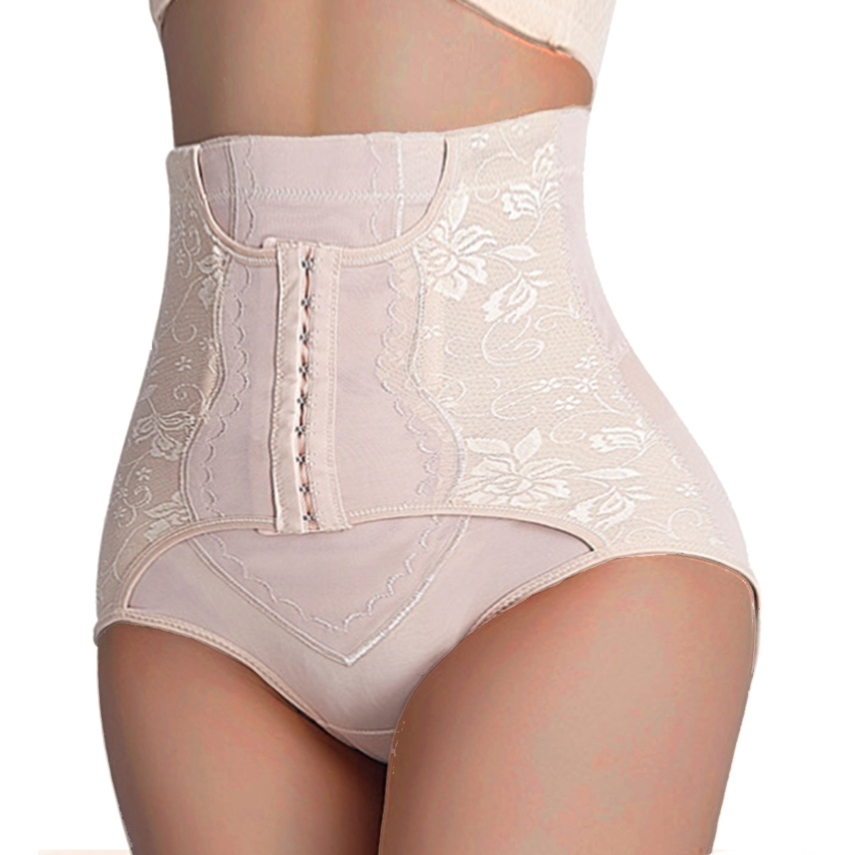 High Waist Double Tummy Control Slimming Body Shaper Knickers Nude