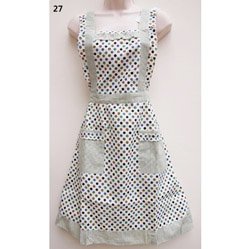 27 Green Check Polka Dot Apron