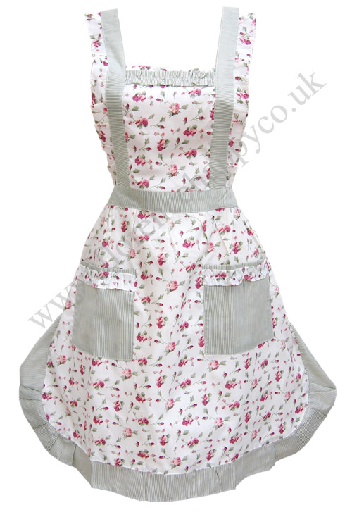 3 Green Stripe Mini Rose Apron Hen Night Dress