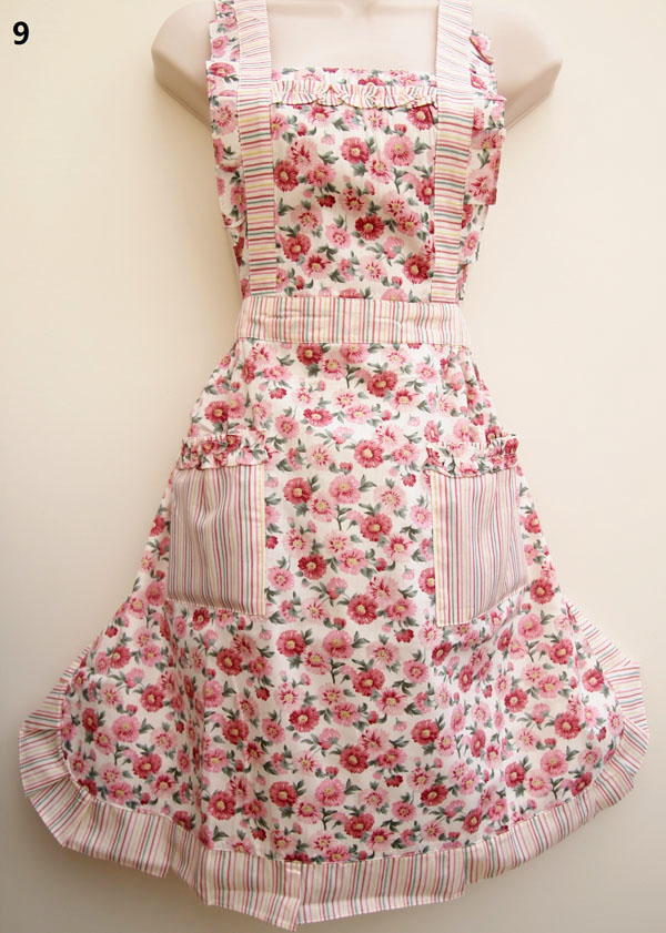 9 Indian Red Daisy Tea Party Apron