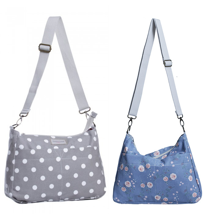 Taupe Spot Classic Rose Reversible Messenger light blue Taupe Spot Classic Rose Reversible Messenger light blue