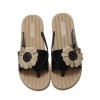 Floral Design Flat Sandals Black