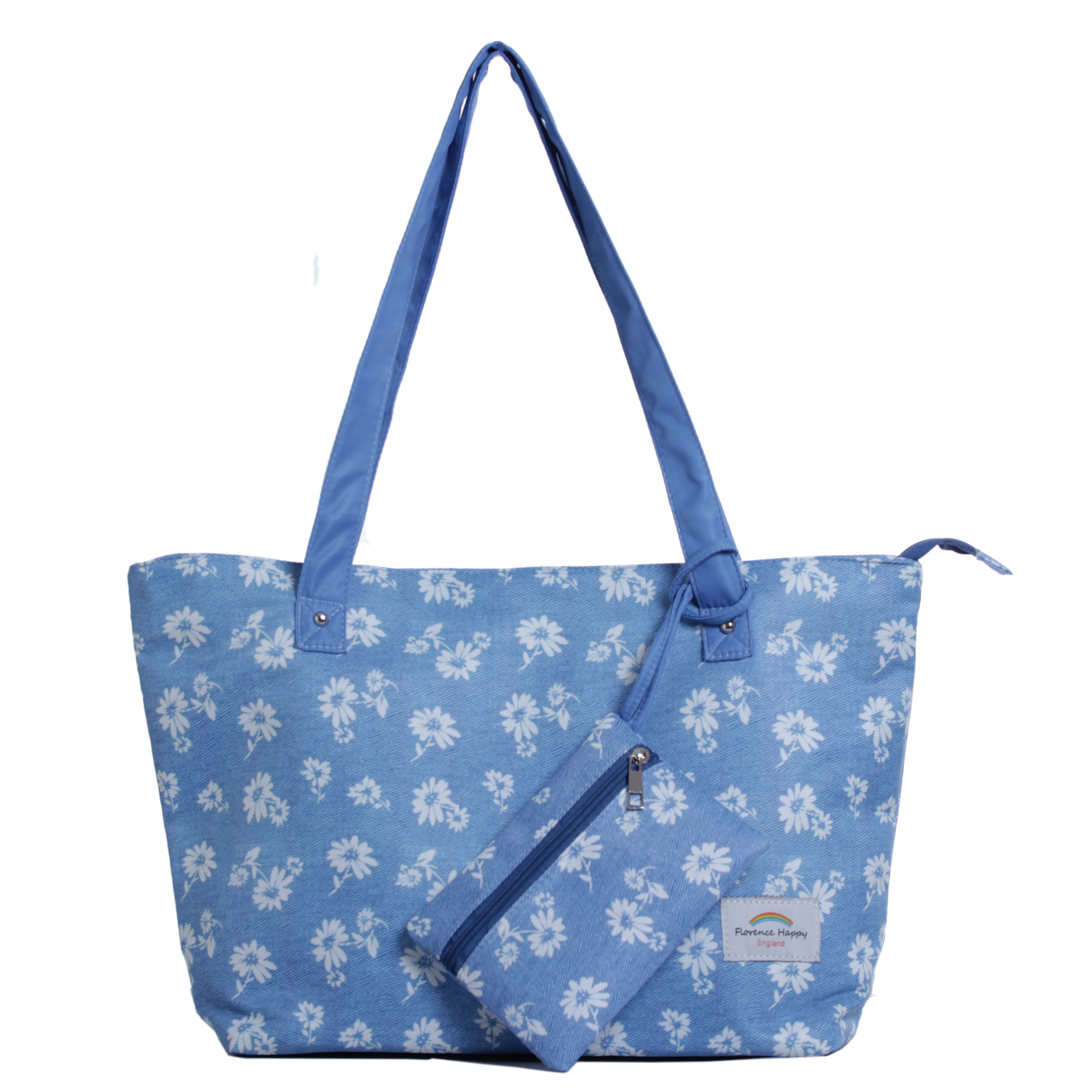 Jeans Blue Daisy Handbag + Matching Purse