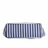 Navy Blue White Stripe Canvas Tote Bag with Matching Purse