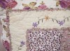 18"x18" Fuchsia Embroidered Patchwork Cushion Cover