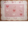 Valentine Heart Floral Patchwork Non-Slip Quilted Mat