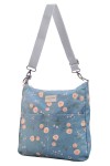 SKy Blue Spot / Floral Large Zip Reversible Messenger