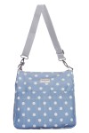 SKy Blue Spot / Floral Large Zip Reversible Messenger