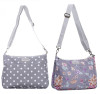 Reversible Oilcloth Zip Messenger Grey spot Rose