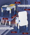 Multifunctional kids table with 2 chairs, kids luggage