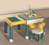 Multipurpose Children Activity Table with 1 chair 100 Pieces Blocks