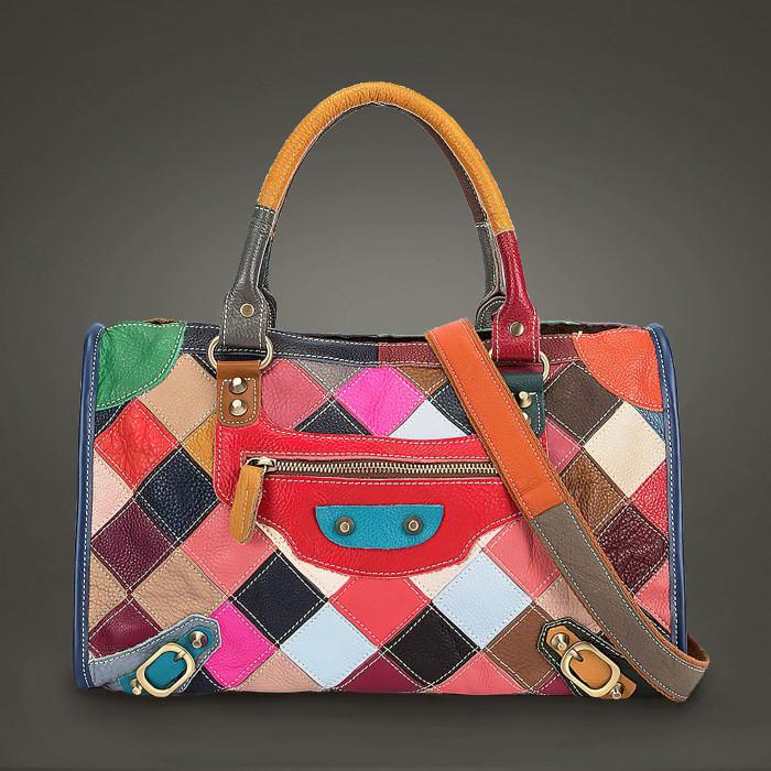 Studded_Patchwork_Multicolour_Leather_Bag