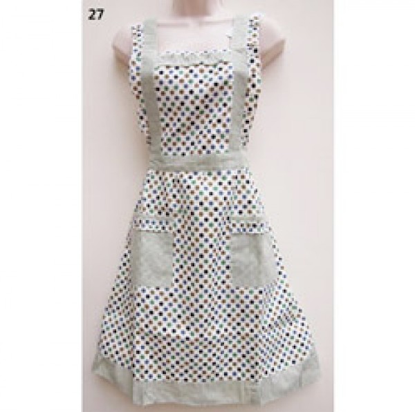 27 Green Check Polka Dot Apron
