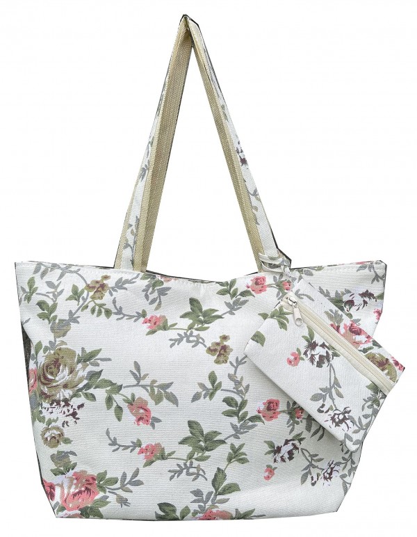 Canvas Tote Shoulder Bag Free Purse Shopping Zip